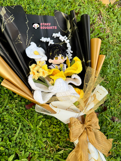 Mythic Zayne Love and Deepspace LAD Plushie Crochet Flower Bouquet