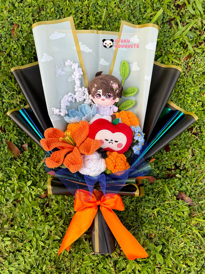 Caleb Love and Deepspace LAD Plushie Crochet Flower Bouquet