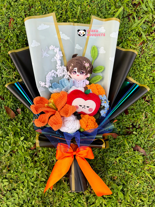 Caleb Love and Deepspace LAD Plushie Crochet Flower Bouquet