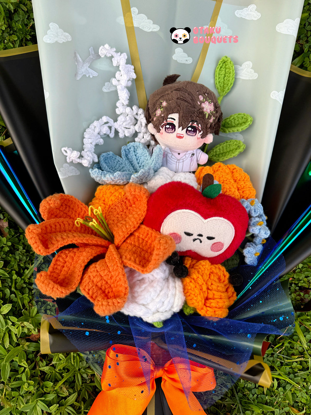 Caleb Love and Deepspace LAD Plushie Crochet Flower Bouquet