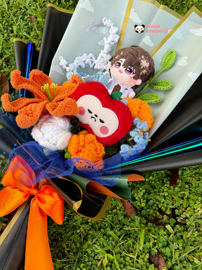 Caleb Love and Deepspace LAD Plushie Crochet Flower Bouquet