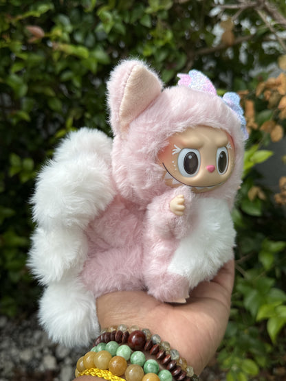 Pink Custom Nine-tailed Handmade Fluffy Labubu