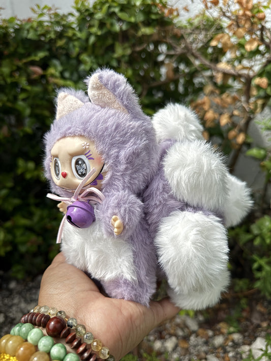 Lavender Custom Nine-tailed Handmade Fluffy Labubu