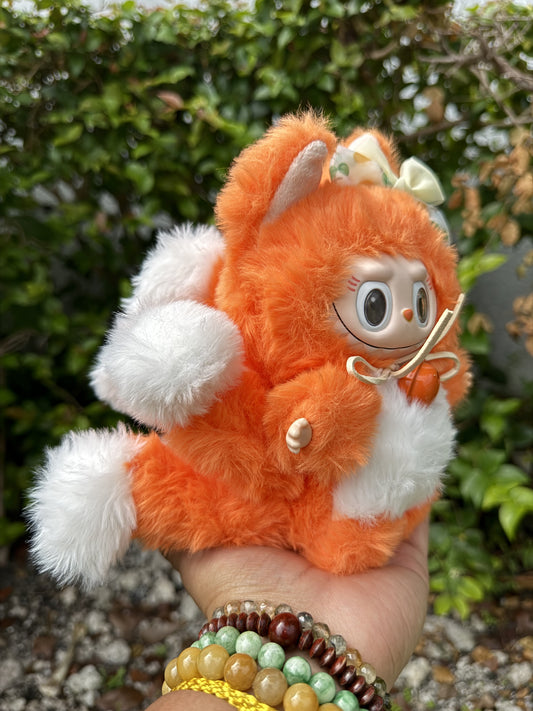 Orange Custom Nine-tailed Handmade Fluffy Labubu