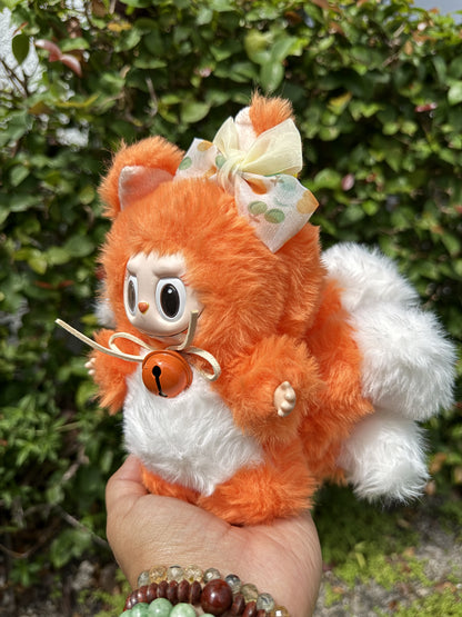 Orange Custom Nine-tailed Handmade Fluffy Labubu