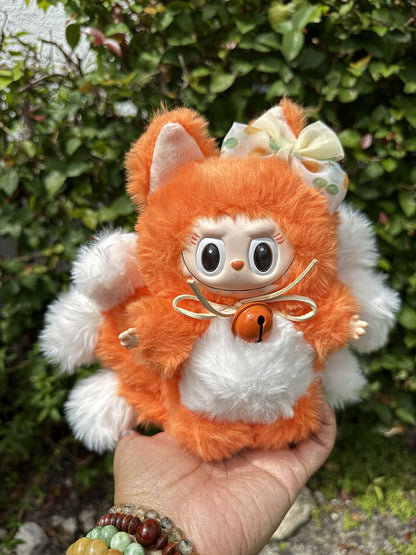 Orange Custom Nine-tailed Handmade Fluffy Labubu