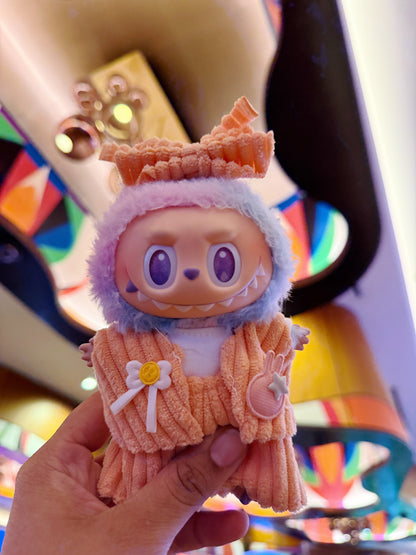 Orange 70’s Disco Bell Bottoms Kawaii Cute Doll Outfit Clothes 17cm