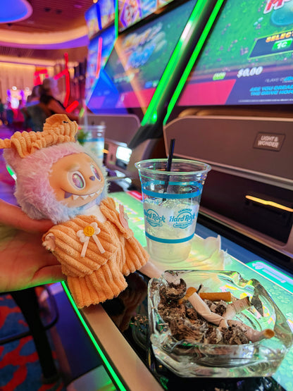 Orange 70’s Disco Bell Bottoms Kawaii Cute Doll Outfit Clothes 17cm