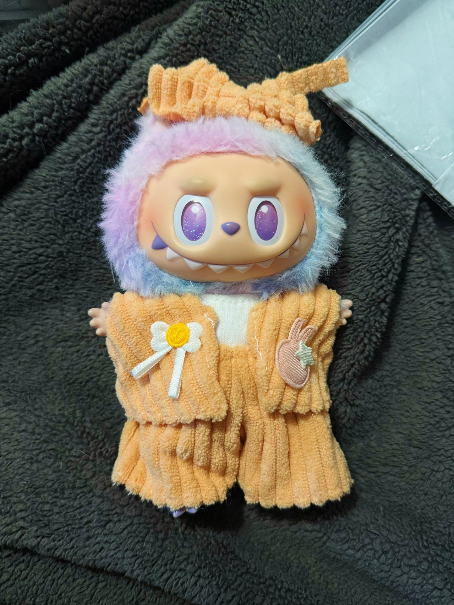 Orange 70’s Disco Bell Bottoms Kawaii Cute Doll Outfit Clothes 17cm