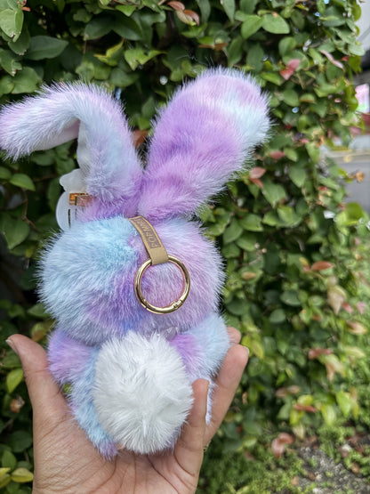 Bunny Rabbit Purple and Blue Custom Handmade Fluffy Labubu