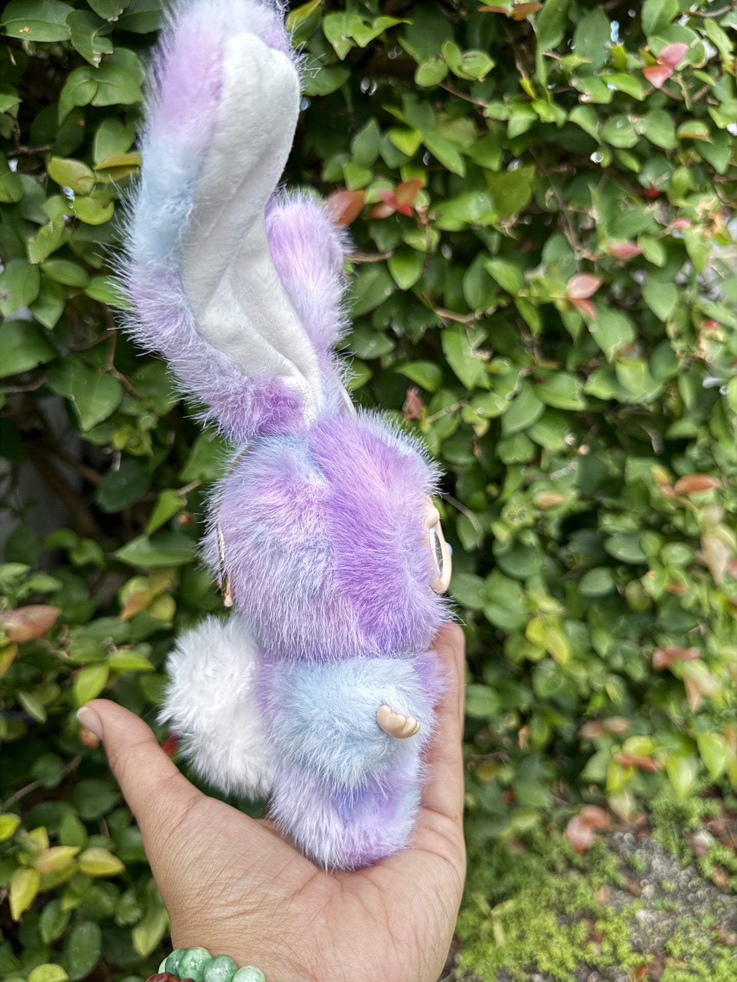 Bunny Rabbit Purple and Blue Custom Handmade Fluffy Labubu