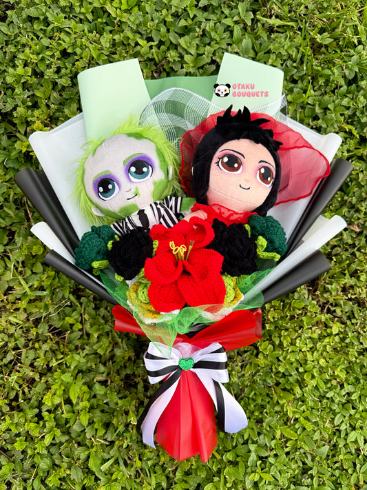 Beatlejuice and Lidia Crochet flower Bouquet