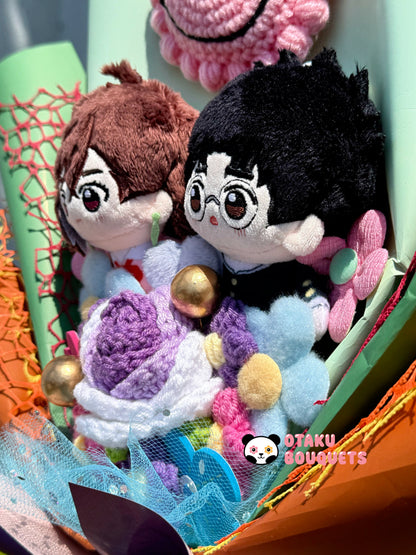 Okarun and Ayesa Gold Balls Dan da Dan Anime Plushie Bouquet