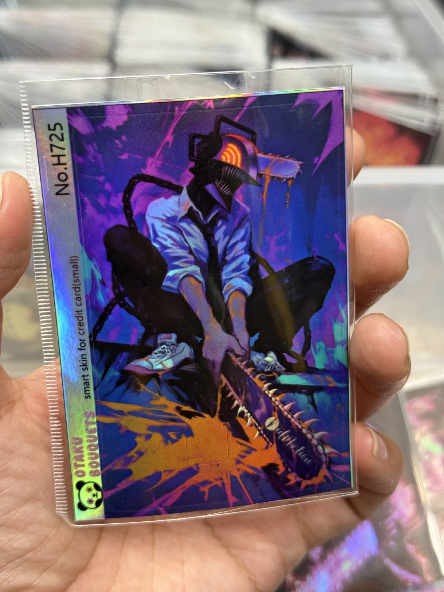 Chainsaw Man Colorful Holographic Anime Credit Card Sticker