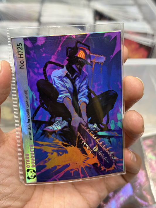Chainsaw Man Colorful Holographic Anime Credit Card Sticker