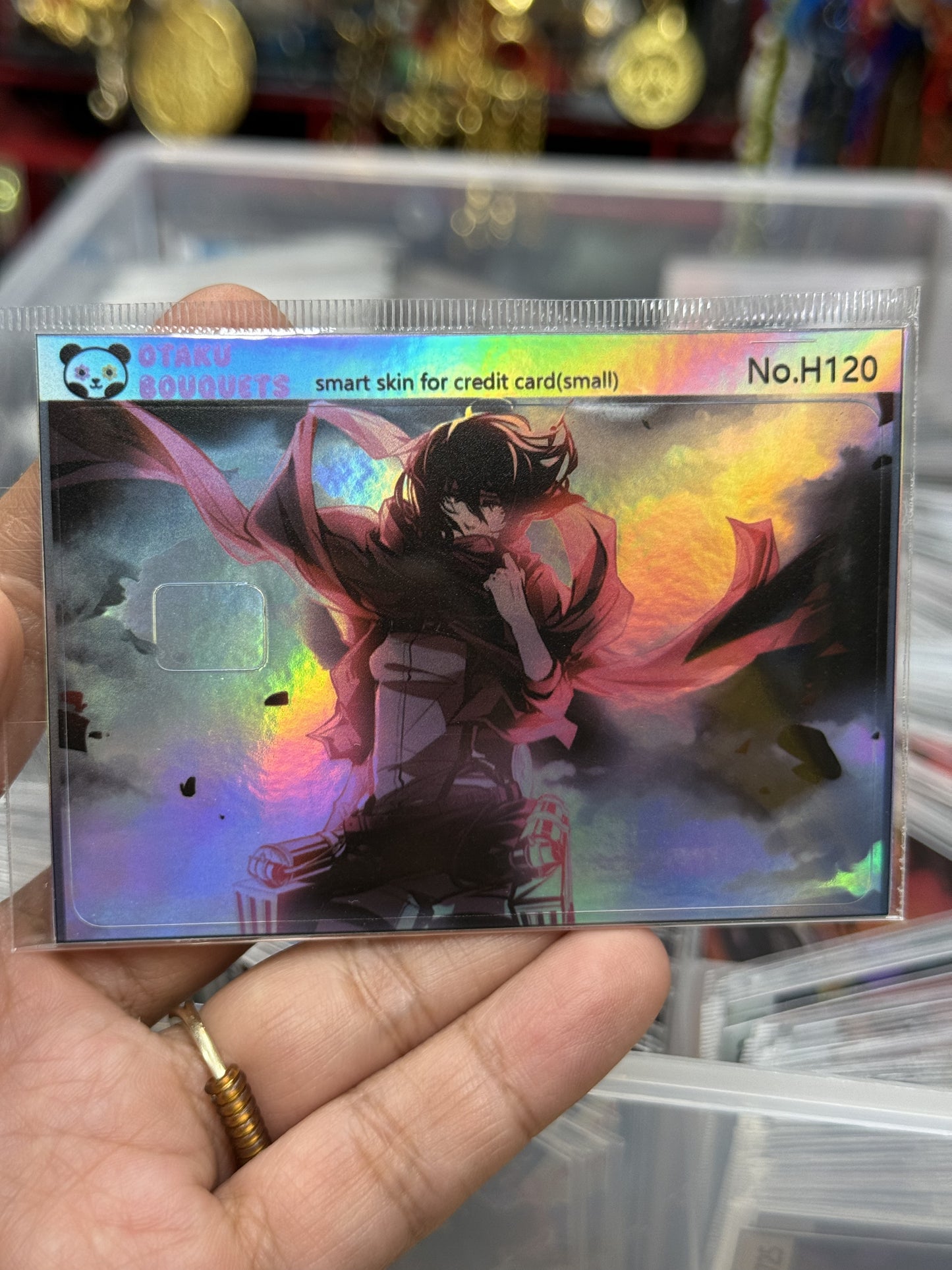 Mykasa Attack on Titaans Anime Holographic Credit Card Sticker