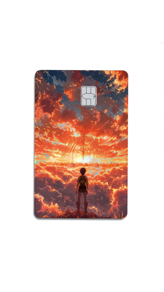 The Rumbling Attack on Titaans Anime Holographic Credit Card Sticker