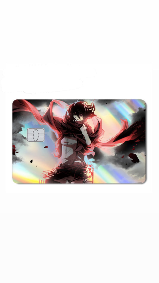 Mykasa Attack on Titaans Anime Holographic Credit Card Sticker