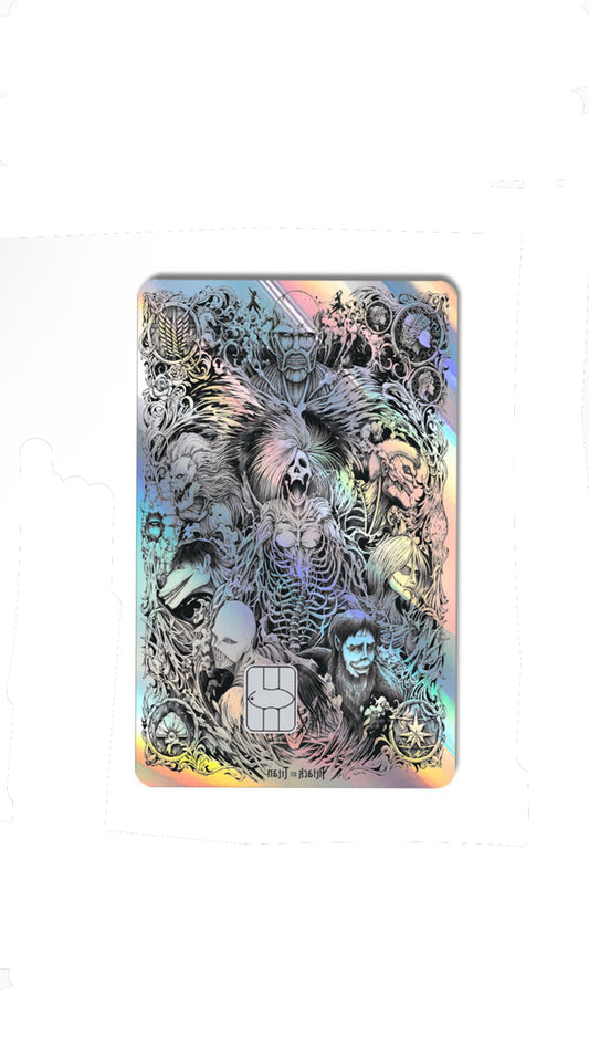 Attack on Titaans Anime Holographic Credit Card Sticker