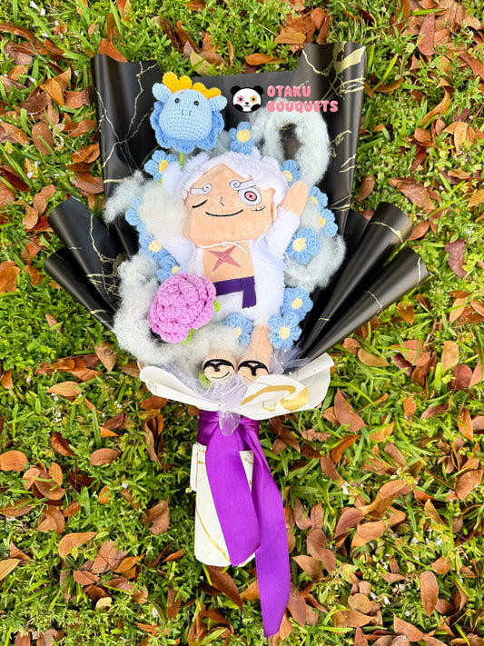 Rubber Pirate Vs Blue Dragon Light Up Anime Plushie Crochet Flower Bouquet