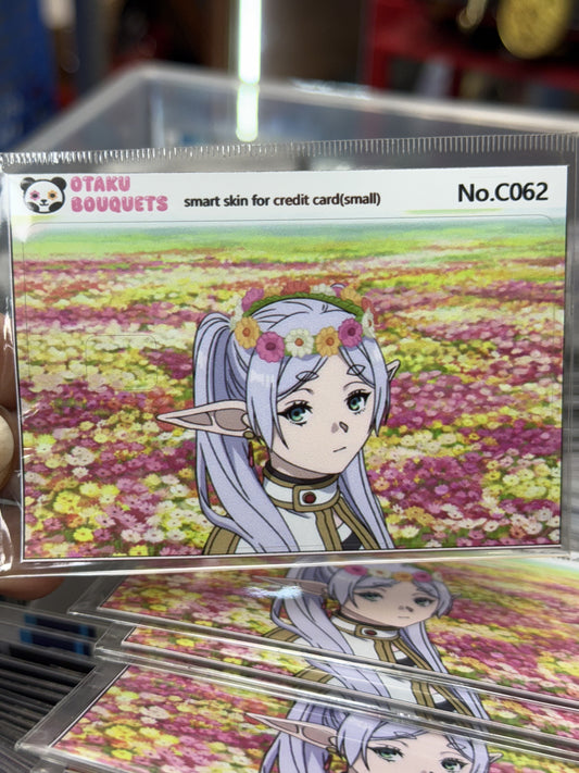 Free-ren Elf Field of Flowers Anime Credit Card Sticker