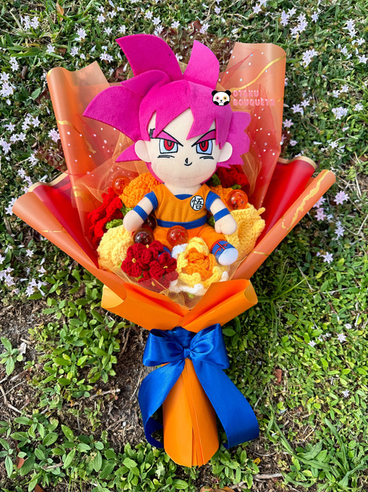 GokuSuperSaiyanGod Alien Custom dragonballz Crochet Plushie Bouquet