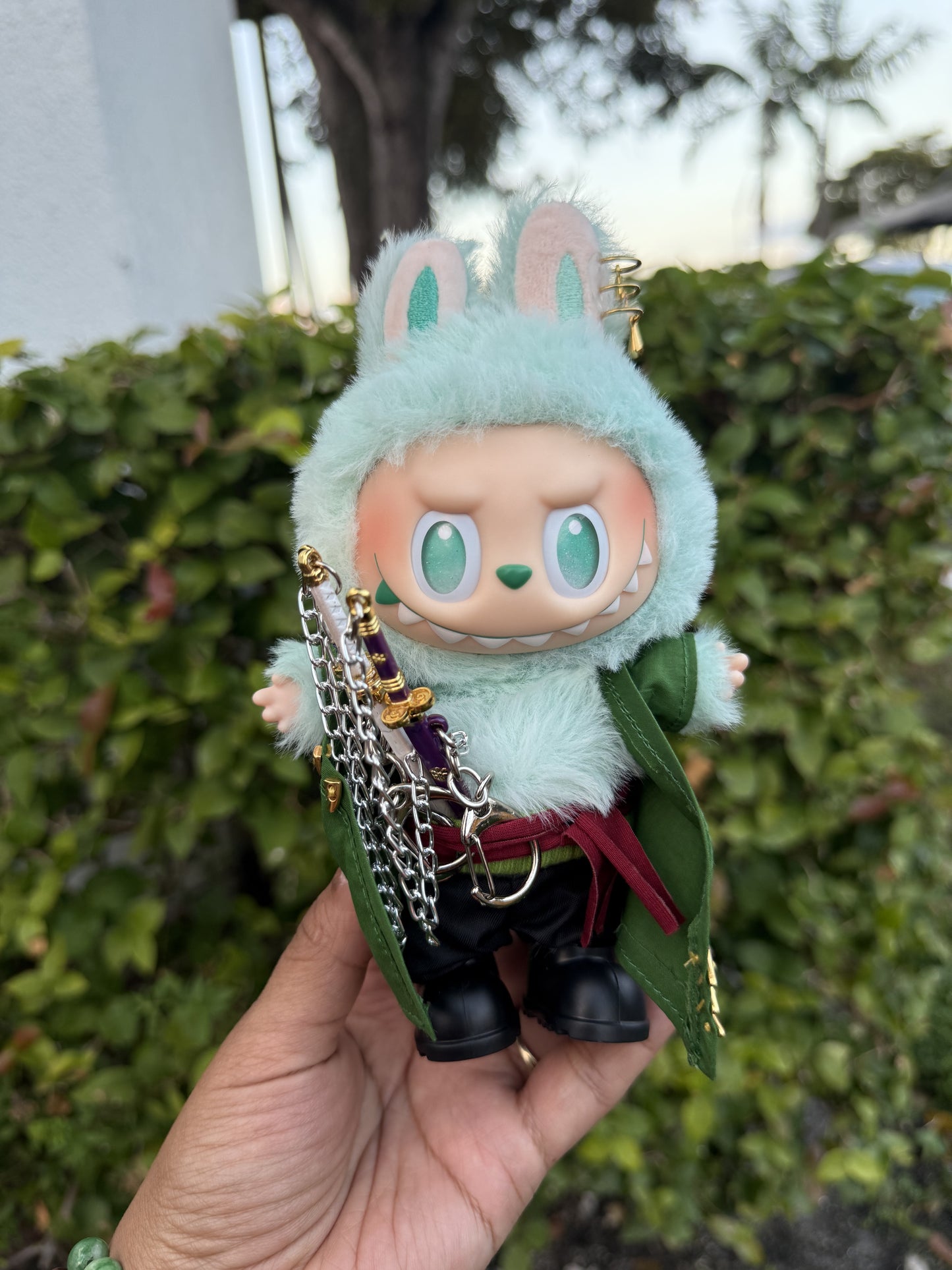 3 Sword Stule Pirate Doll Labubu Anime Costume Cosplay Clothes 17cm