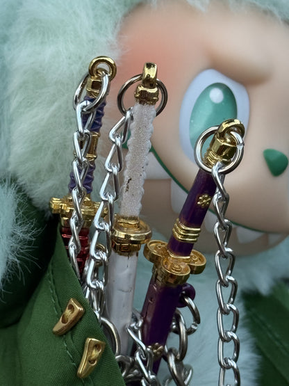 3 Sword Stule Pirate Doll Labubu Anime Costume Cosplay Clothes 17cm