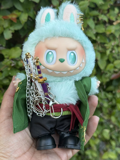 3 Sword Stule Pirate Doll Labubu Anime Costume Cosplay Clothes 17cm