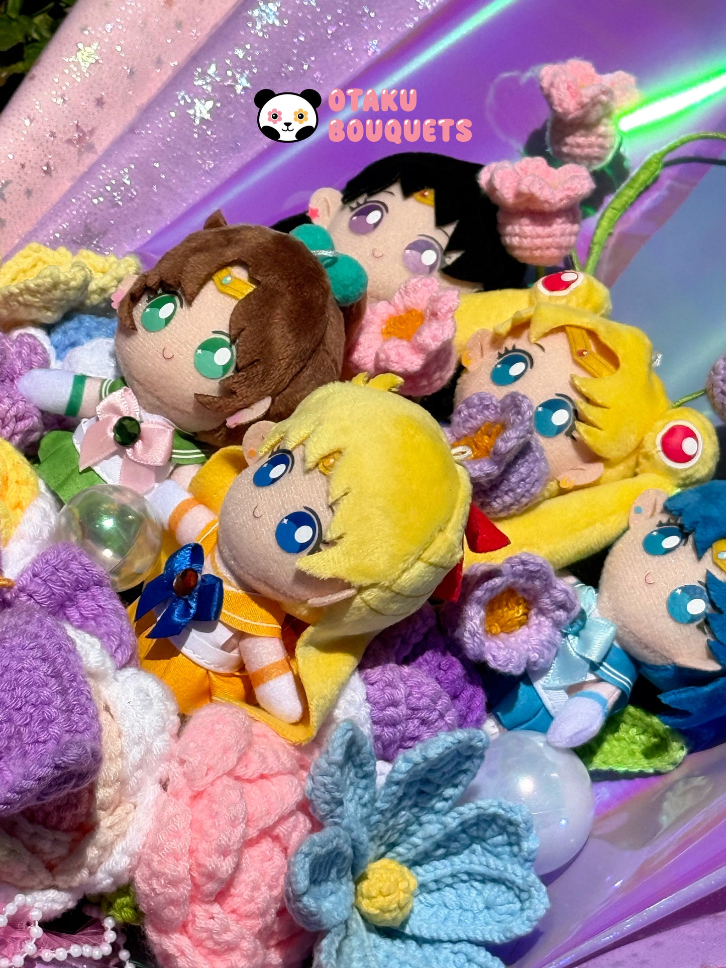 Magical Girl Scouts Senshi Warriors Anime Crochet Flowers Plush Bouquet