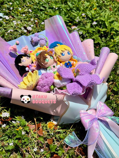 Magical Girl Scouts Senshi Warriors Anime Crochet Flowers Plush Bouquet