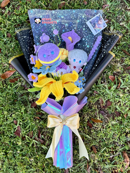 Xavier Love and Deepspace LAD Plushie Crochet Flower Bouquet