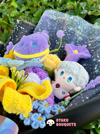 Xavier Love and Deepspace LAD Plushie Crochet Flower Bouquet