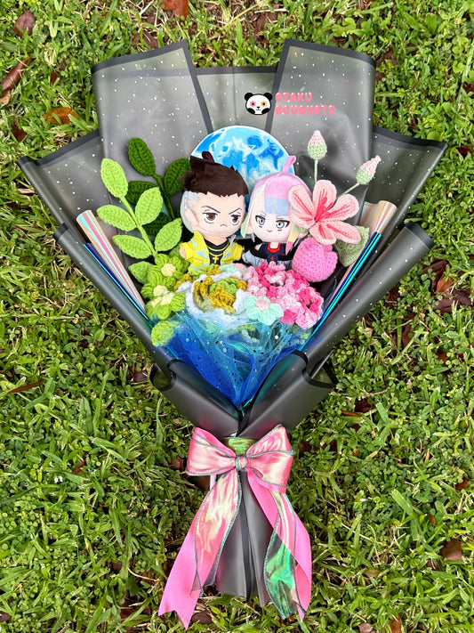 David and Lucy Cyber Punk Plushie Crochet Bouquet