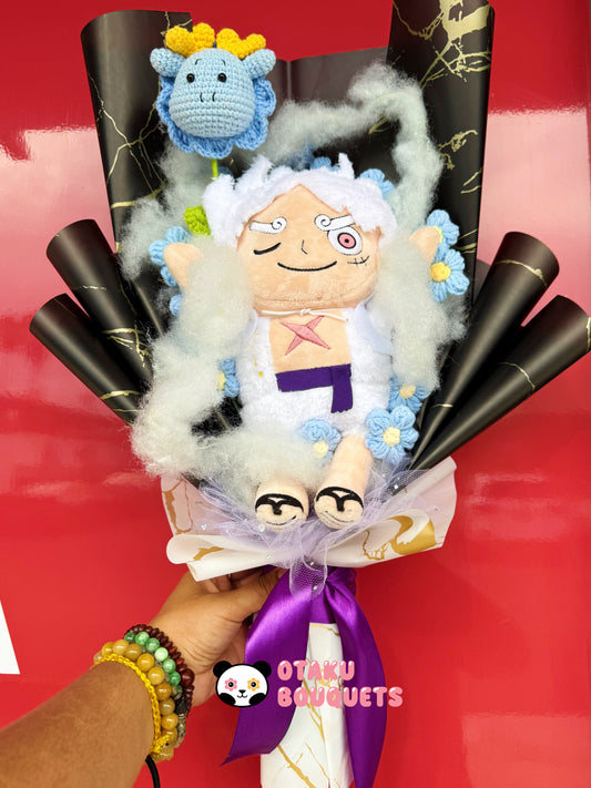 King Of The Pirates Stretchy God Of Liberation Drums Crochet Flower Anime Plush Bouquet