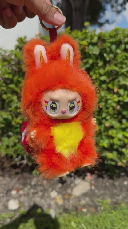 Orange Flame Fire Dragon Monster with Wings Custom Handmade Doll