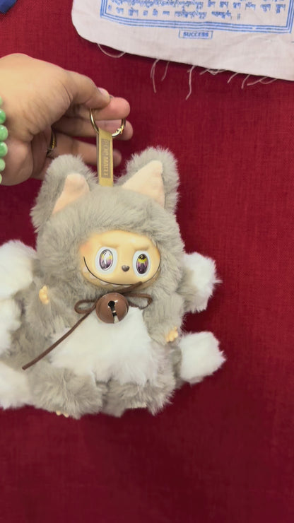 Gray Custom Nine-tailed Handmade Fluffy Labubu
