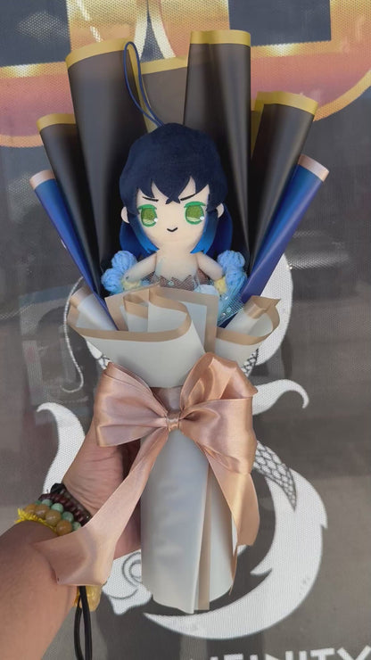 Small Kawaii Japanese Plushie Inosuke Demon Slayer Plush Bouquet