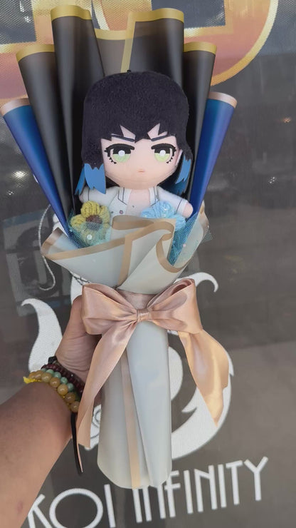 Japanese Plushie Inosuke in Pjs Demon Slayer Plush Bouquet