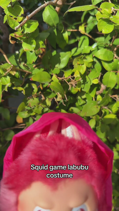 Squid Games Pink Overalls Doll Anime Costume Cosplay Clothes 17cm