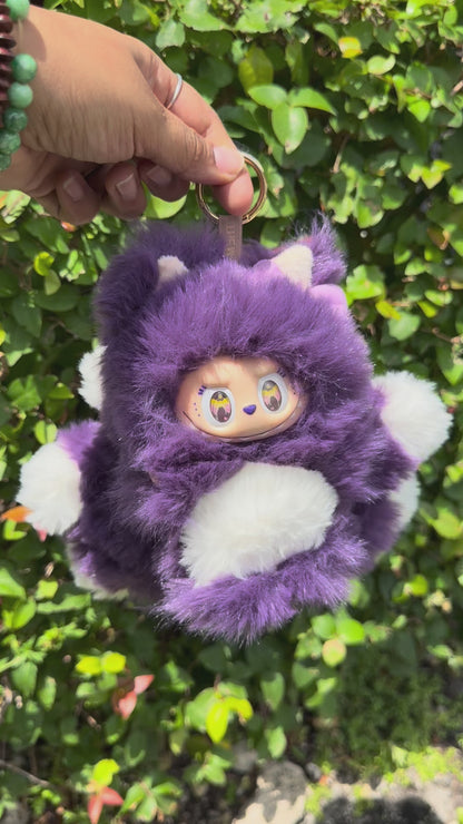 Purple Custom Nine-tailed Handmade Fluffy Labubu