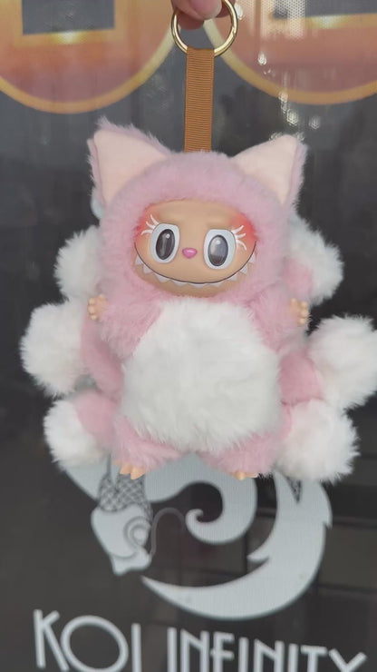Pink Custom Nine-tailed Handmade Fluffy Labubu