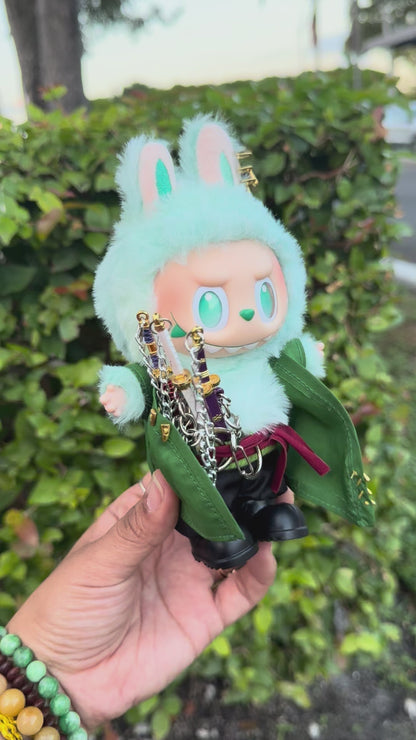 3 Sword Stule Pirate Doll Labubu Anime Costume Cosplay Clothes 17cm