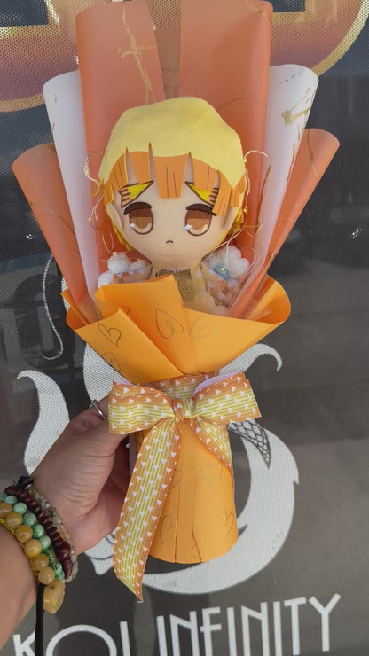 Small Japanese Plushie Zenitsu Light Up Demon Slayer Plush Bouquet