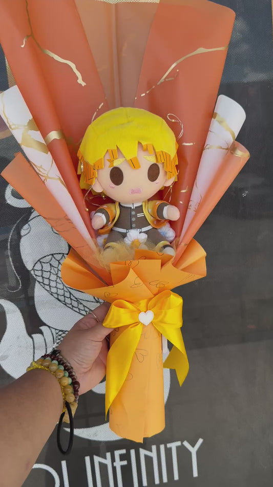 Japanese Plushie Zenitsu Light Up Demon Slayer Plush Bouquet
