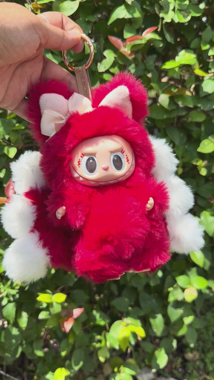 Red Custom Nine-tailed Handmade Fluffy Labubu