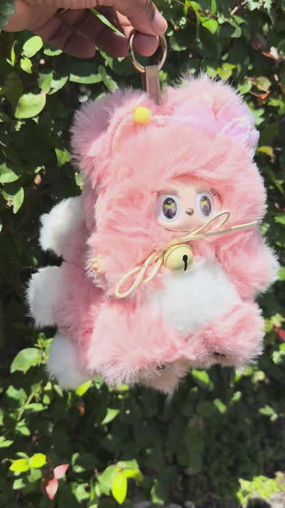 Fluffy Pink Custom Nine-tailed Handmade Labubu