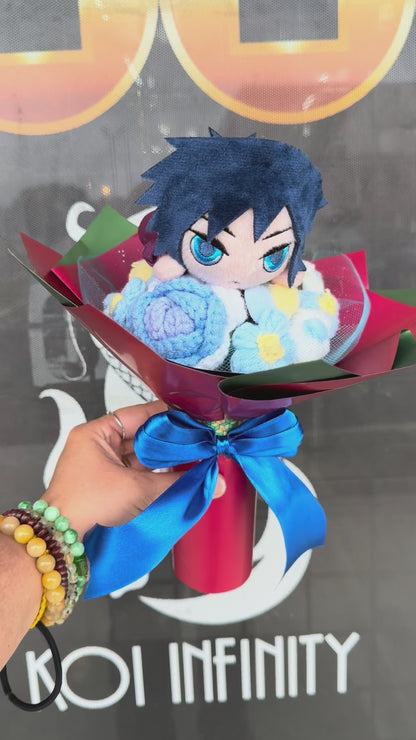 Japanese Plushie Giyu Hashira Laying Demon Slayer Plush Bouquet