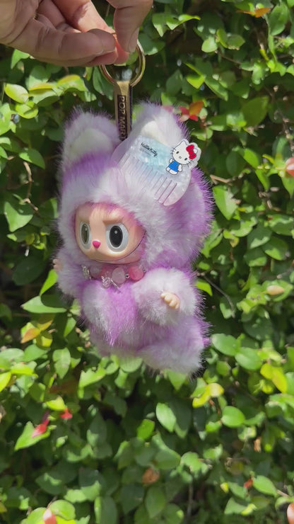 Two Toned Purple Kawaii Custom Handmade Fluffy Labubu