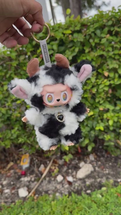 White and Blavk Cow Custom Handmade Fluffy Doll